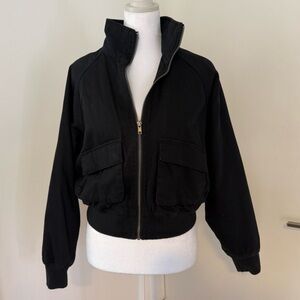 Classic Black Bomber Jacket for Women